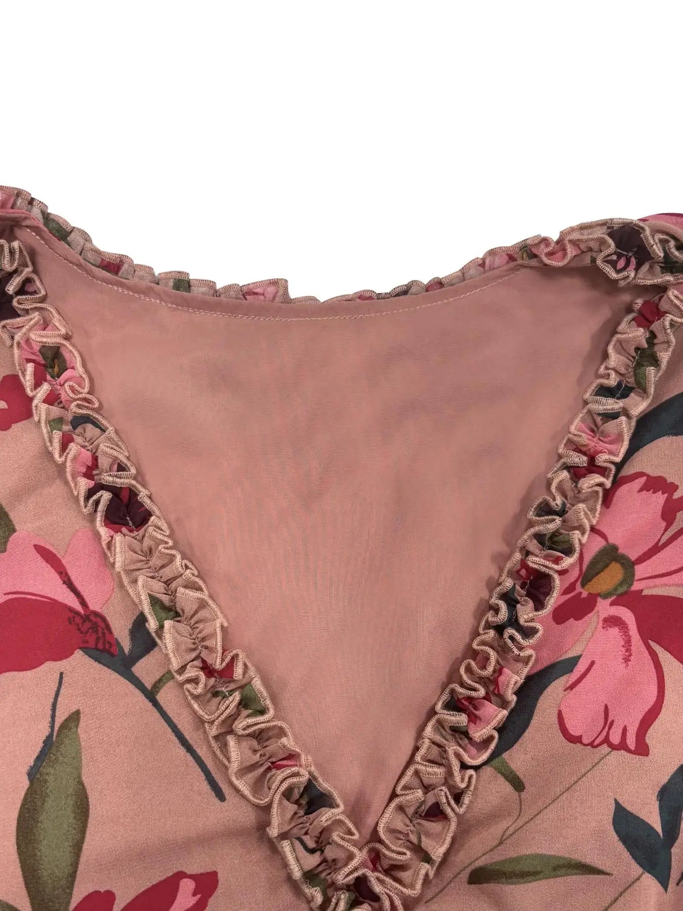 FioreLuxe™ Abito Plus Size con Stampa Floreale e Scollo a V