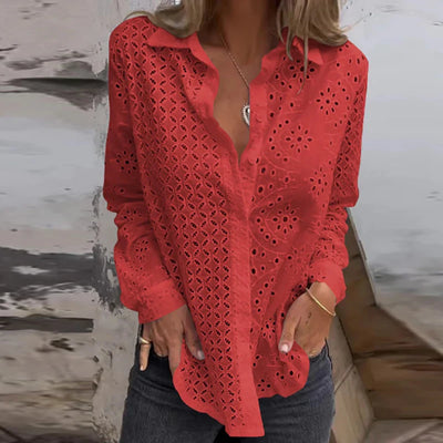 Liora™ | Blusa Elegante in Pizzo e Crochet