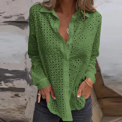 Liora™ | Blusa Elegante in Pizzo e Crochet