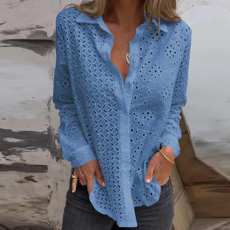Liora™ | Blusa Elegante in Pizzo e Crochet
