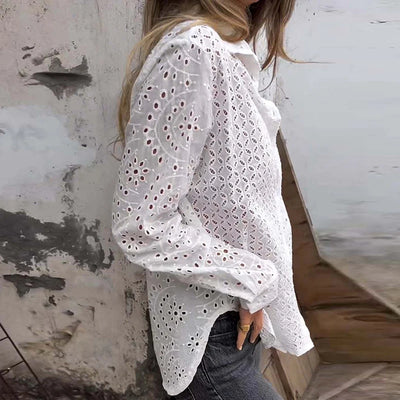 Liora™ | Blusa Elegante in Pizzo e Crochet
