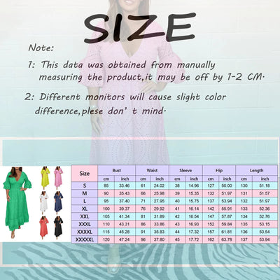 Selene – Abito Lungo Elegante con Scollo a V e Maniche Svasate