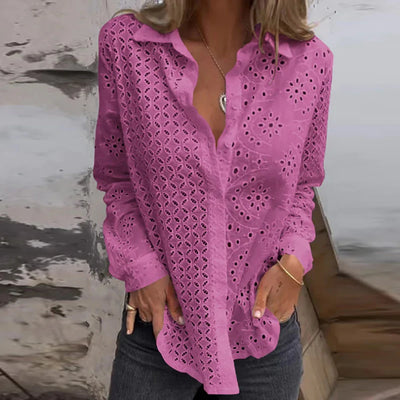 Liora™ | Blusa Elegante in Pizzo e Crochet