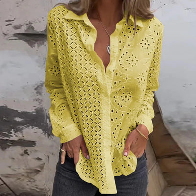 Liora™ | Blusa Elegante in Pizzo e Crochet
