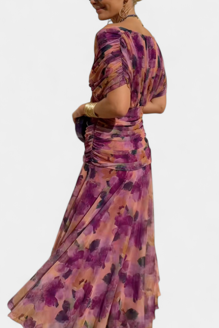 Alondra™ Abito Lungo Floreale con Scollo a V