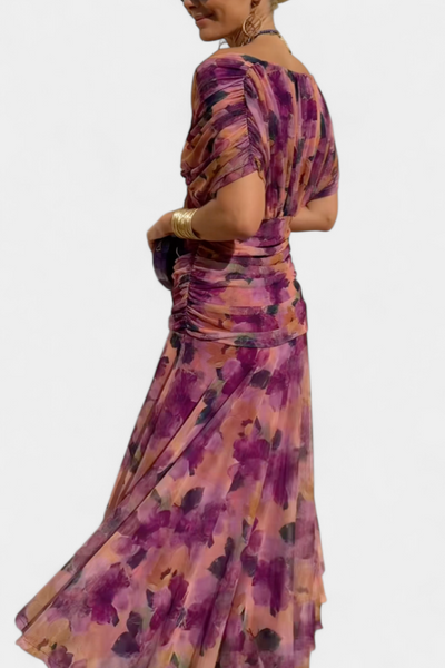 Alondra™ Abito Lungo Floreale con Scollo a V