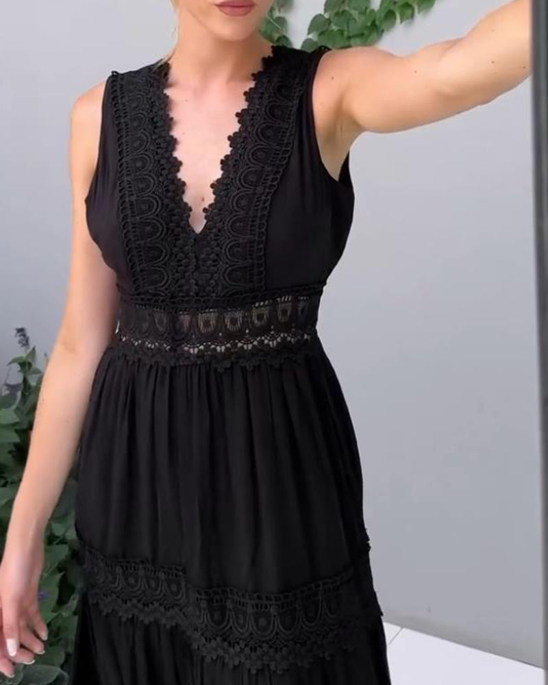 Lysandra™ Abito Elegante in Pizzo con Scollo a V