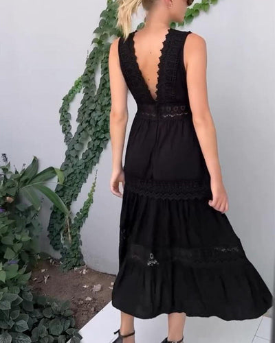 Lysandra™ Abito Elegante in Pizzo con Scollo a V