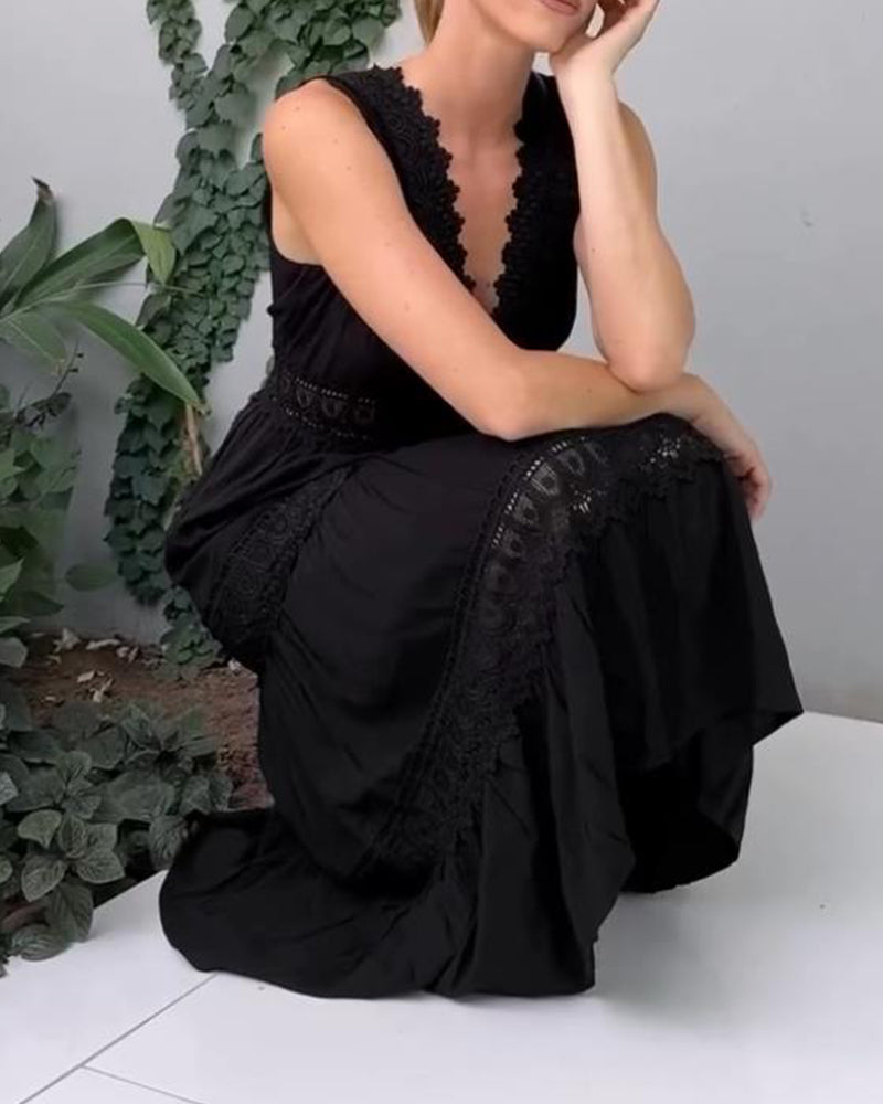 Lysandra™ Abito Elegante in Pizzo con Scollo a V