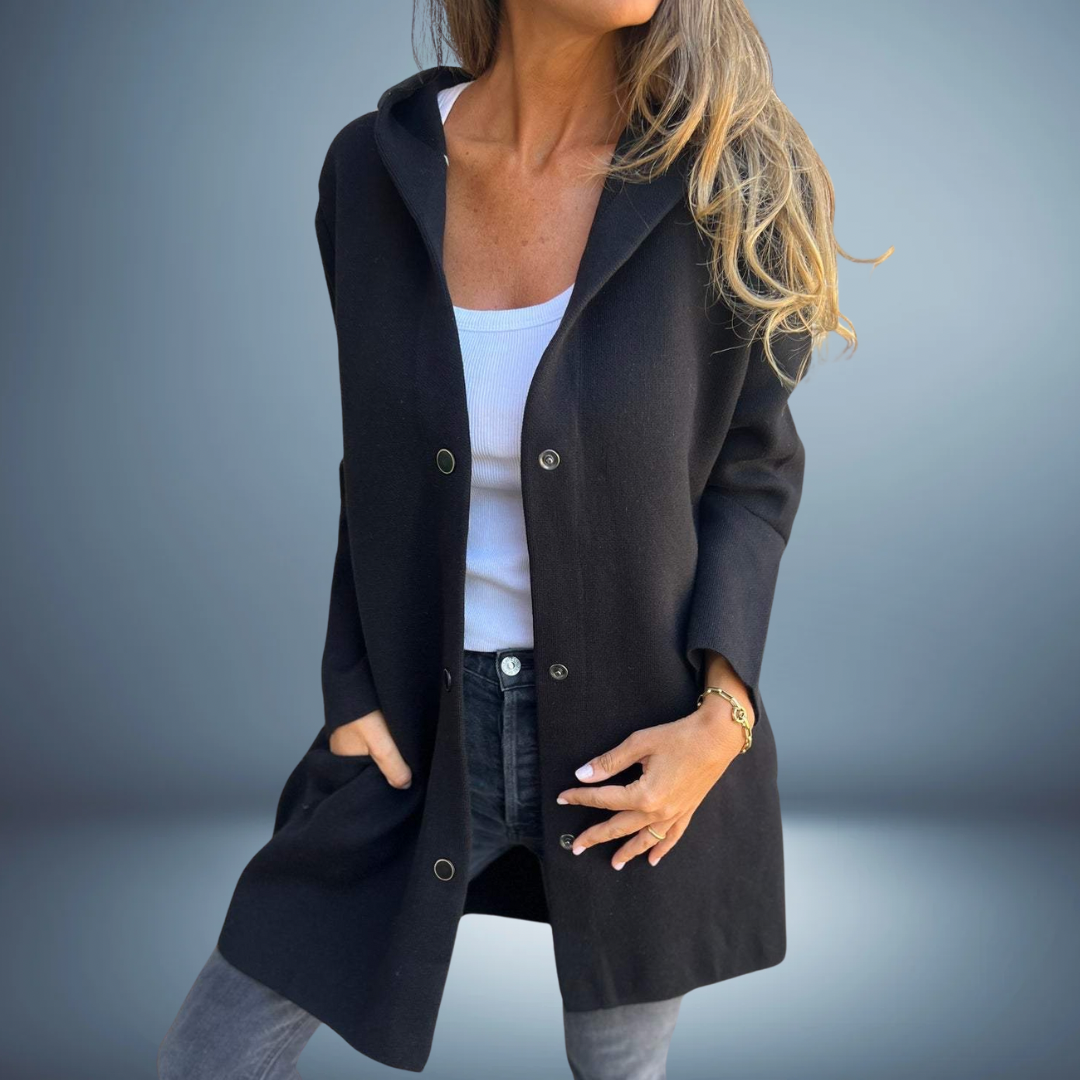 Nuovo Nome Prodotto: Aurora™ Giacca Casual con Cappuccio da Donna