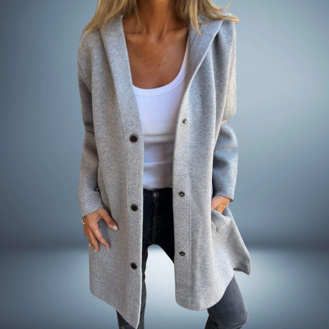 Nuovo Nome Prodotto: Aurora™ Giacca Casual con Cappuccio da Donna
