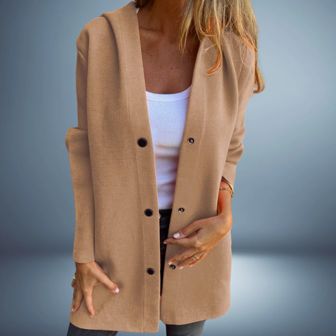 Nuovo Nome Prodotto: Aurora™ Giacca Casual con Cappuccio da Donna