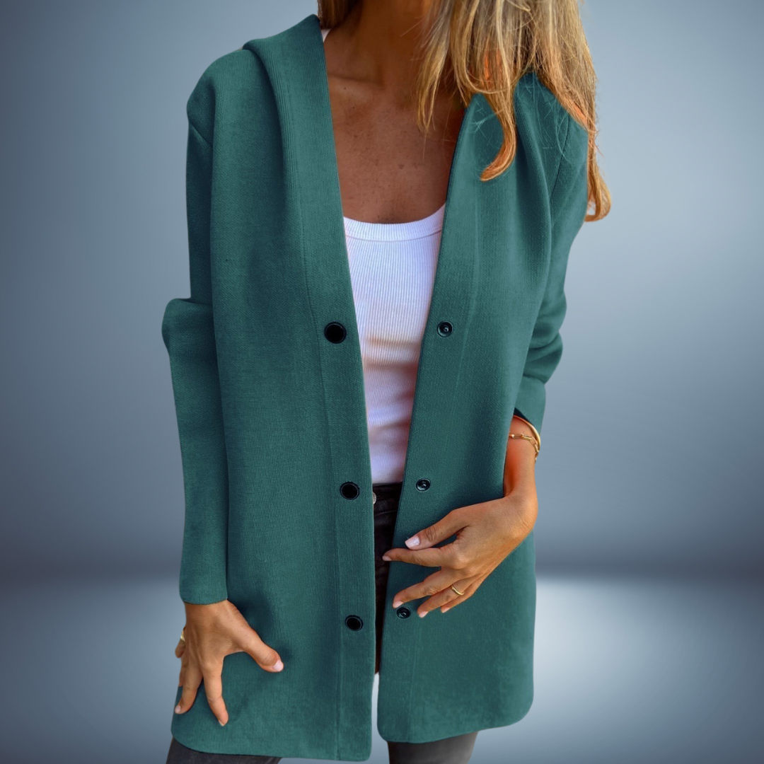 Nuovo Nome Prodotto: Aurora™ Giacca Casual con Cappuccio da Donna