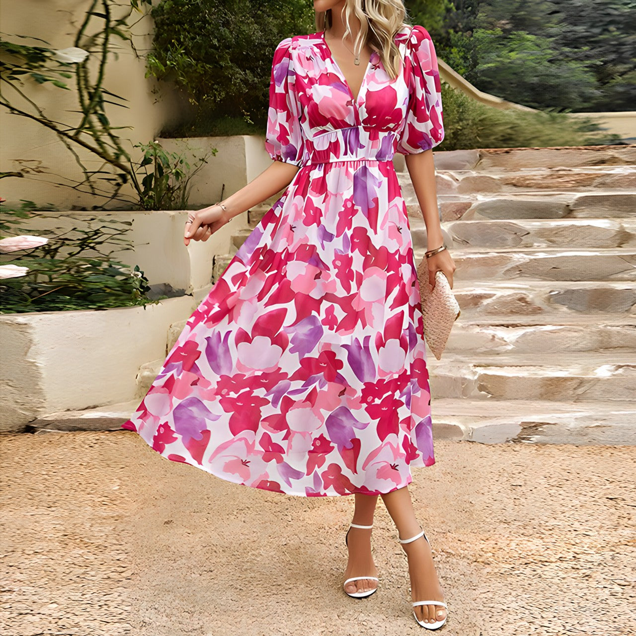 Isolde™ Abito Midi con Scollo a V
