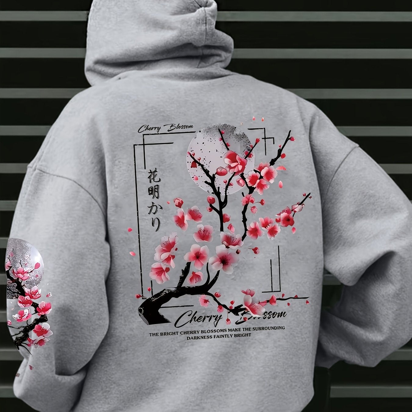 Sakura™ Felpa con Cappuccio Uomo Grafica Fiori di Ciliegio