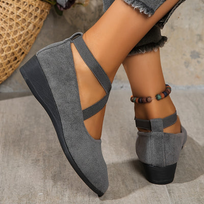 EleganStep™ Ballerine Eleganti Nere con Cinturini Elastici