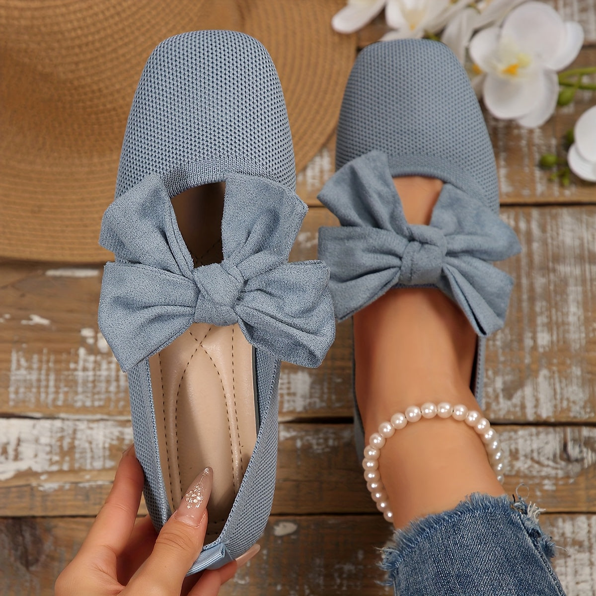 BellaBow™ Ballerine Slip-On Traspiranti con Fiocco