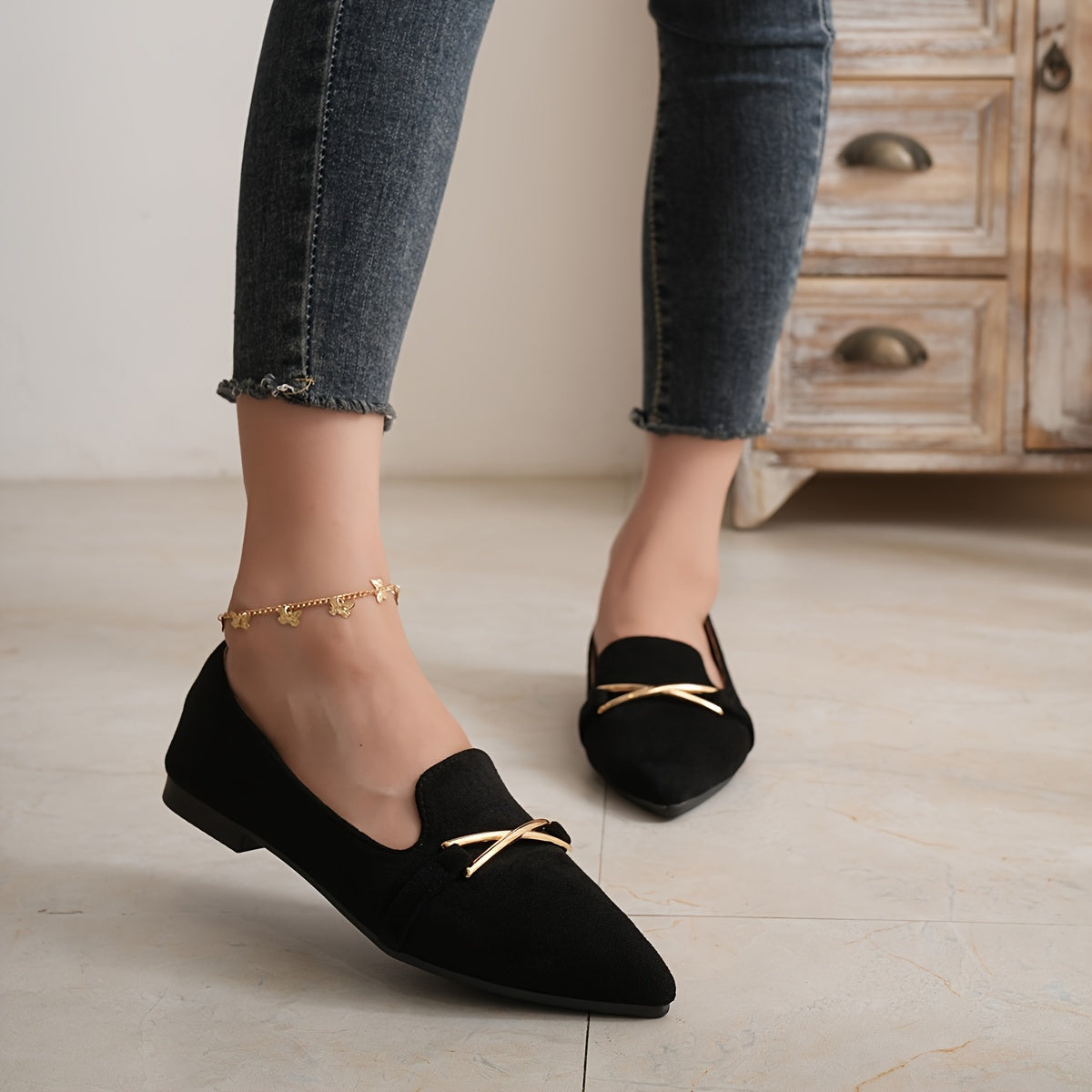 GlamPoint™ Ballerine Slip-On con Dettaglio Metallico
