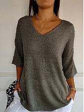 Elara – Maglione a Costine con Scollo a V