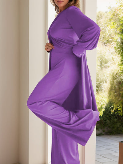 Arielle – Completo Maglia a Maniche Lunghe e Pantaloni con Spacco