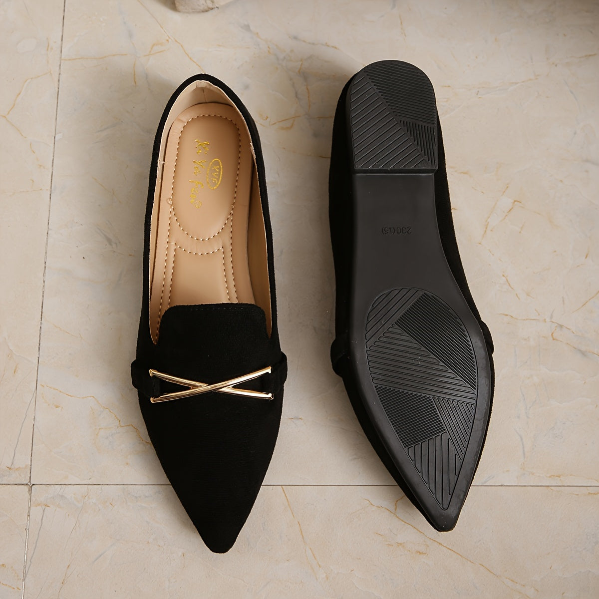 GlamPoint™ Ballerine Slip-On con Dettaglio Metallico