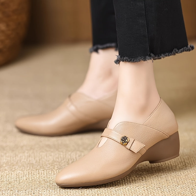NeroGrace™ Ballerine Eleganti con Cinturino e Tacco Basso