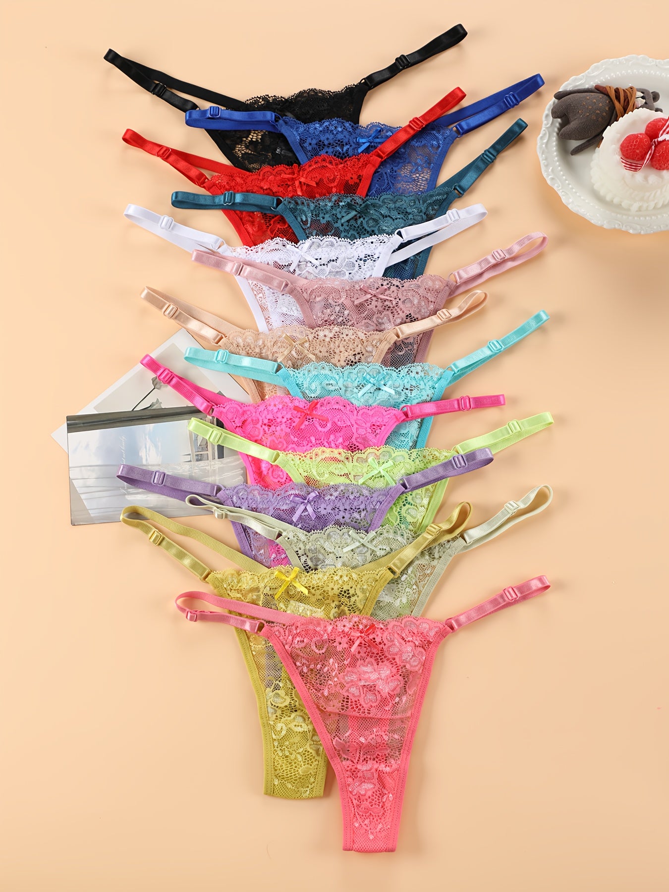 LaceBloom™ Set 14 Tanga in Pizzo a Vita Bassa