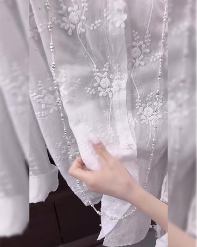 Isabella™ Camicia Ricamata a Spalle Cadenti