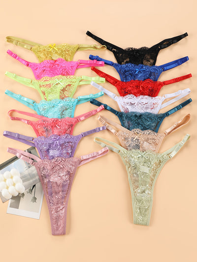 LaceBloom™ Set 14 Tanga in Pizzo a Vita Bassa