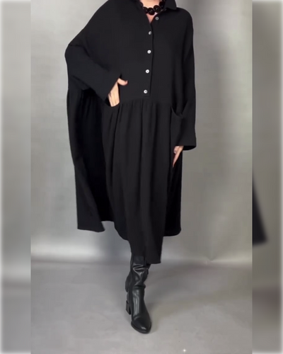 Marielle™ | Abito Oversize A-Line con Colletto a Bottoni