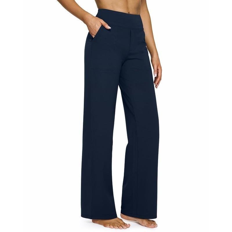 Elaris™ – Pantaloni a Vita Alta a Gamba Larga con Tasche