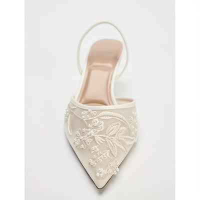 LuceDorata™ Mules Eleganti con Punta Champagne e Tacco Alto