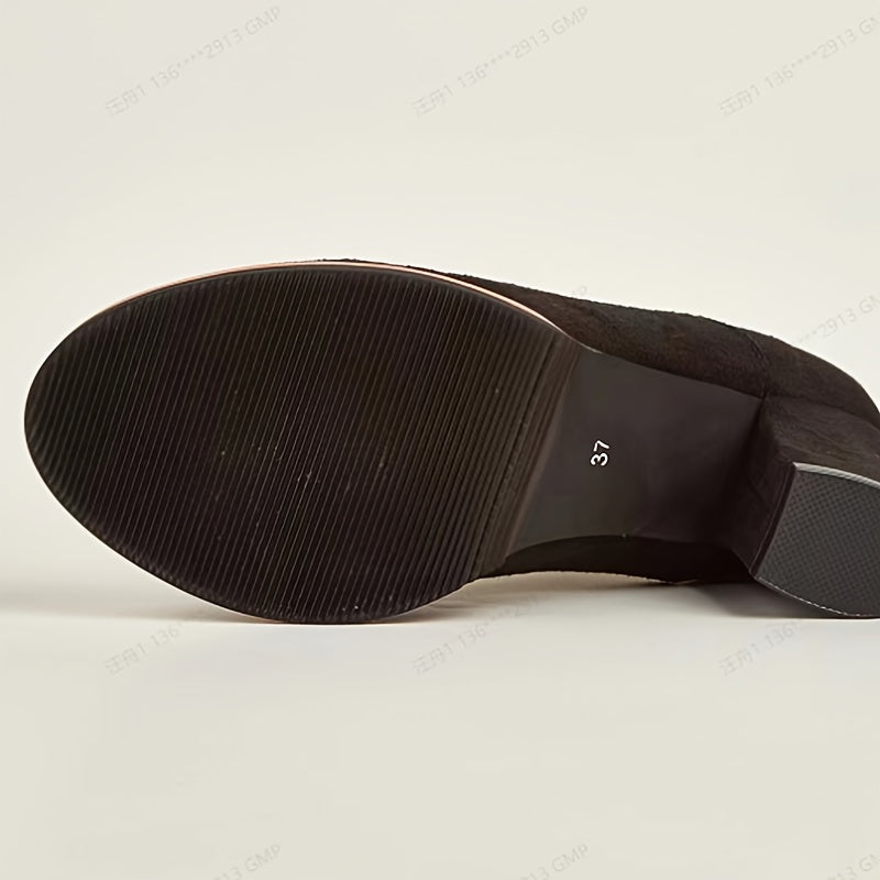 Britannia™ Scarpe Stringate Retro Nere Opache con Tacco Medio