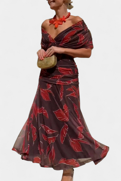 Alondra™ Abito Lungo Floreale con Scollo a V