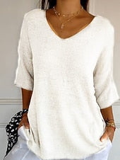 Elara – Maglione a Costine con Scollo a V