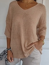 Elara – Maglione a Costine con Scollo a V