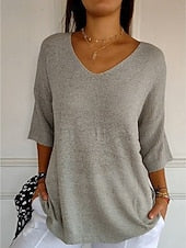Elara – Maglione a Costine con Scollo a V
