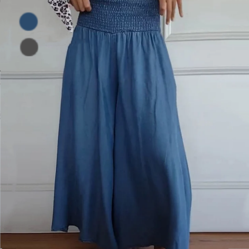 AltaVogue™ Pantaloni Donna a Gamba Larga con Vita Alta e Tasche