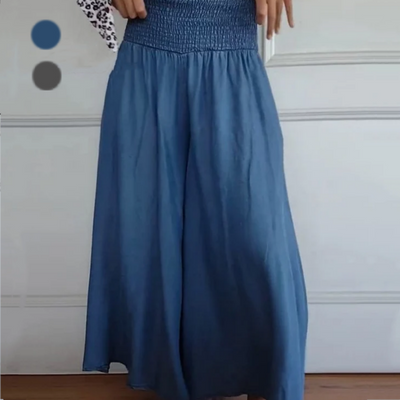 AltaVogue™ Pantaloni Donna a Gamba Larga con Vita Alta e Tasche
