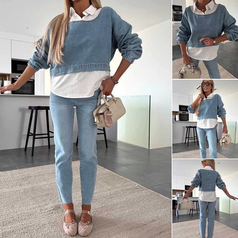 Lunara – Set in Denim Due Pezzi