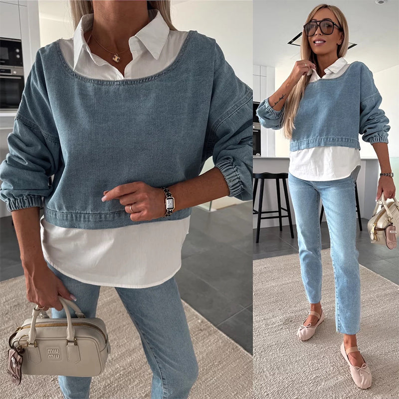 Lunara – Set in Denim Due Pezzi