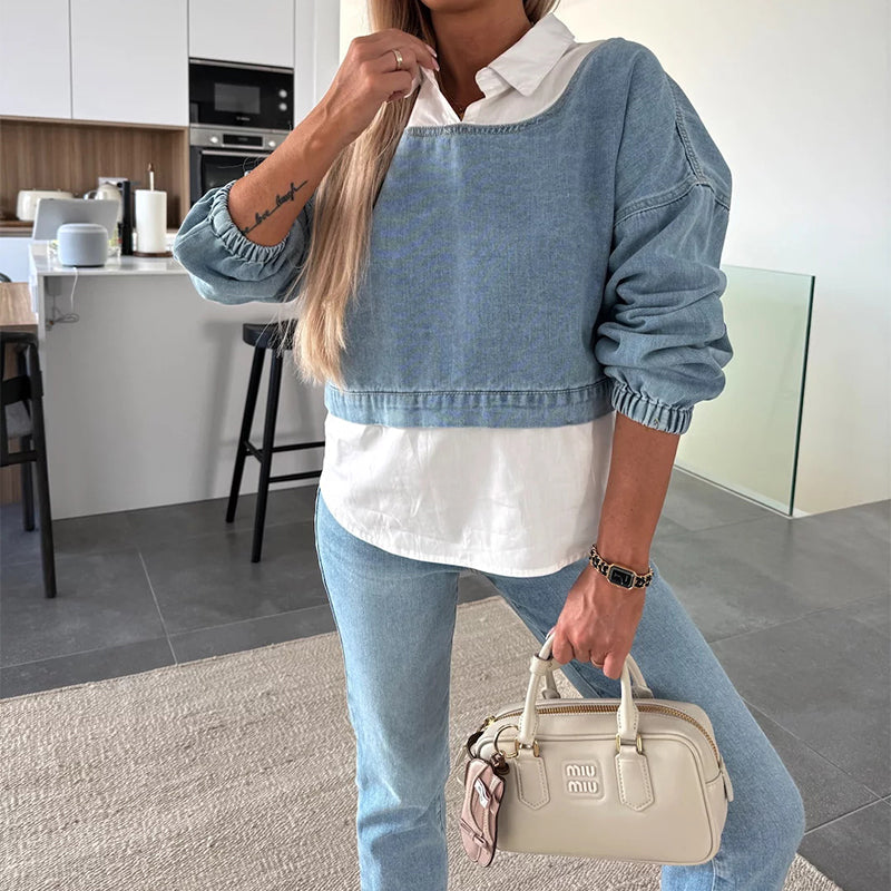 Lunara – Set in Denim Due Pezzi