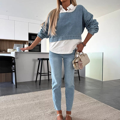 Lunara – Set in Denim Due Pezzi