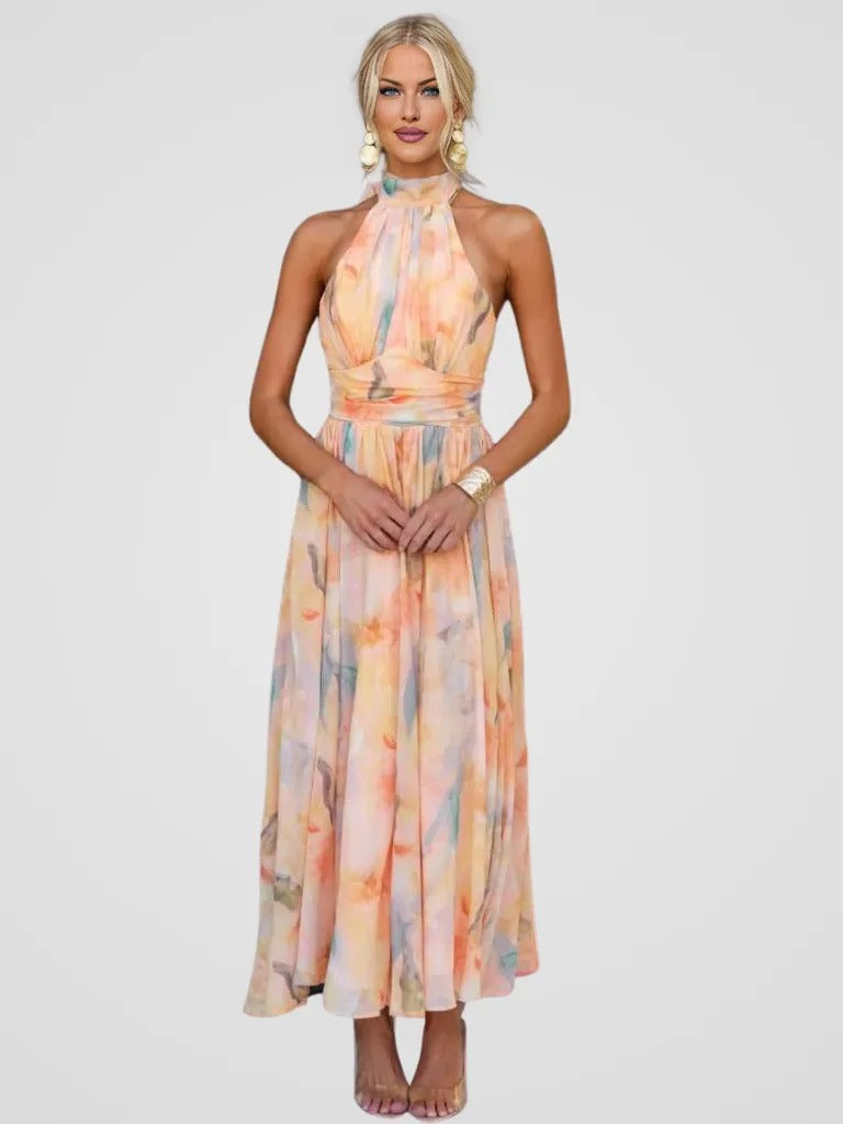 Abito Fiorella – Midi Elegante con Scollo Incrociato